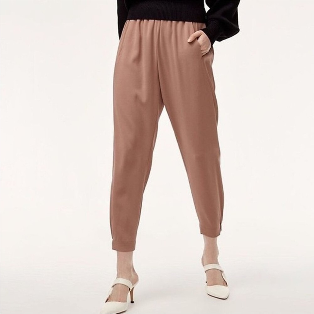 Aritzia Babaton Taupe Dexter Pants Crepe Lightweight Joggers XS